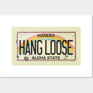 Hang Loose Vintage Hawaii License Plate Posters and Art